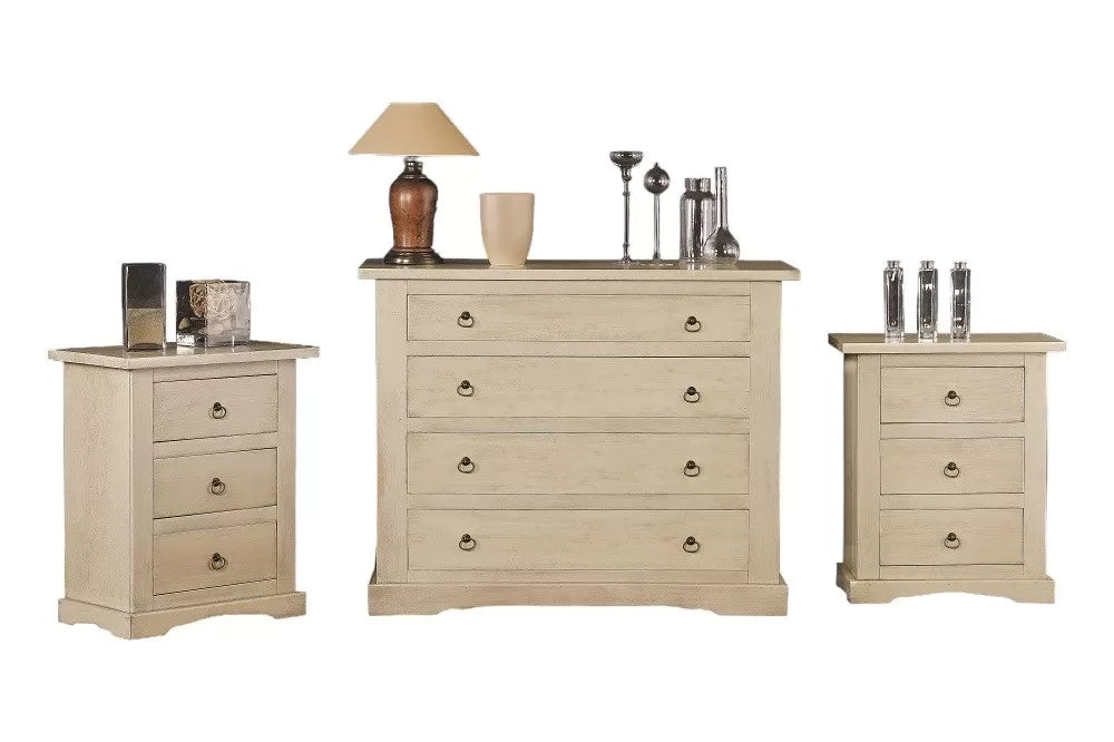 Gruppo como' 2 comodini classico legno laccato avorio - Mobili 2G