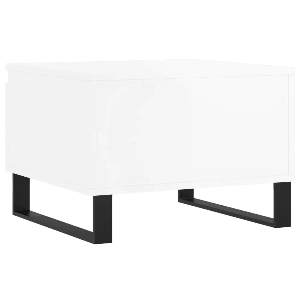 2 pz Tavolini salotto | Tavolino da caff¨¨ | Tavolino da Soggiorno Bianco Lucido 50x46x35cm Legno Multistrato