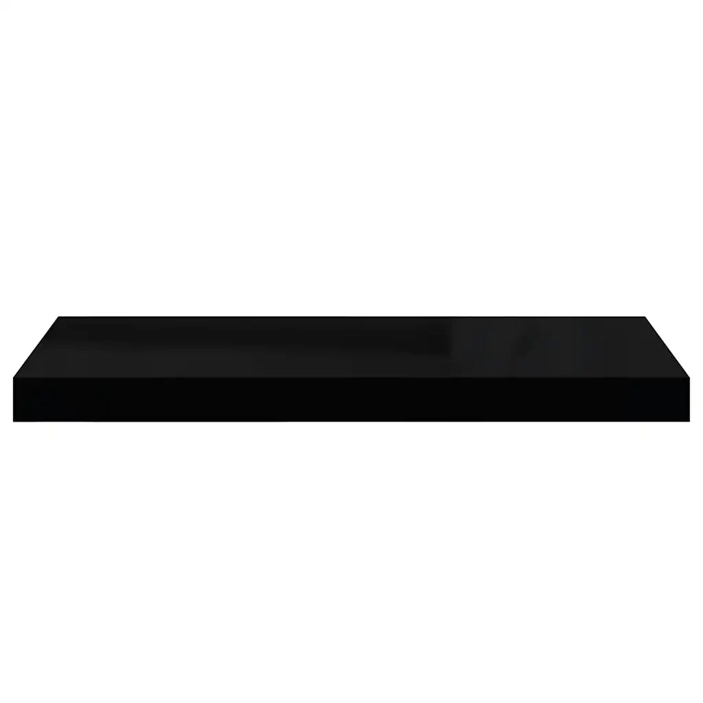 Scaffali a Parete 2 pz Nero Lucido 60x23,5x3,8 cm in MDF 323770
