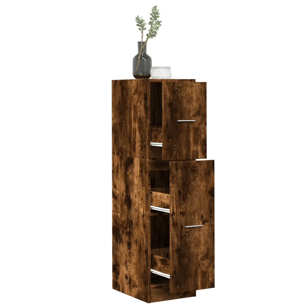 vidaXL Armadietto da Farmacia Rovere Fumo 30x41x118 cm in Truciolato