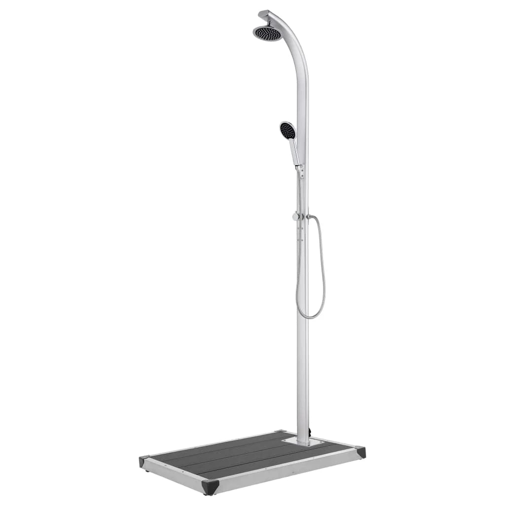 Doccia da giardino con base 220 cm grigio alluminio 02_0042044