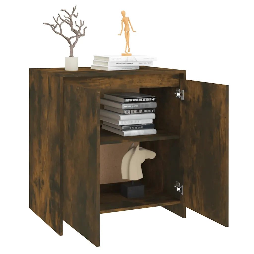 Credenza | Madia | Buffet da pranzo | Armadio da pranzo Rovere Fumo 70x41x75 cm in Legno Multistrato