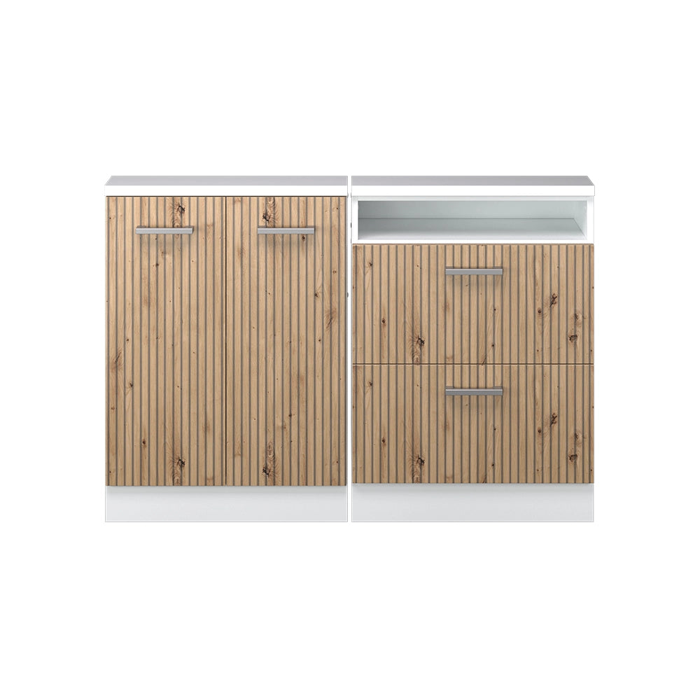 Set di mobili sottotetto Rion Rovere artigianale/Bianco Set di 2 Vicco