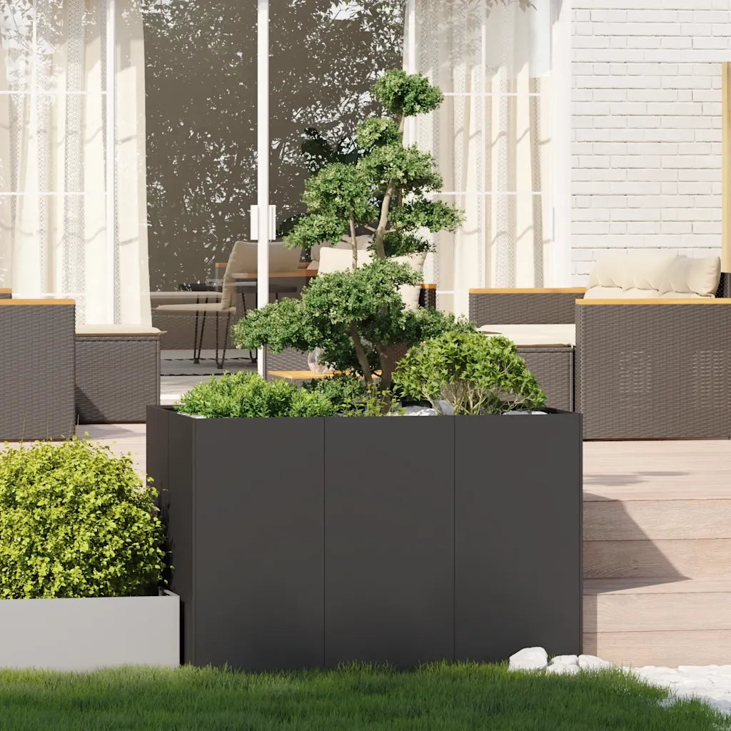 Fioriera Nera 120x80x80 cm in Acciaio 860787