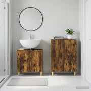 Set di Armadi da Bagno da 2 Pezzi ARNHEM Rovere Fumo 3417608