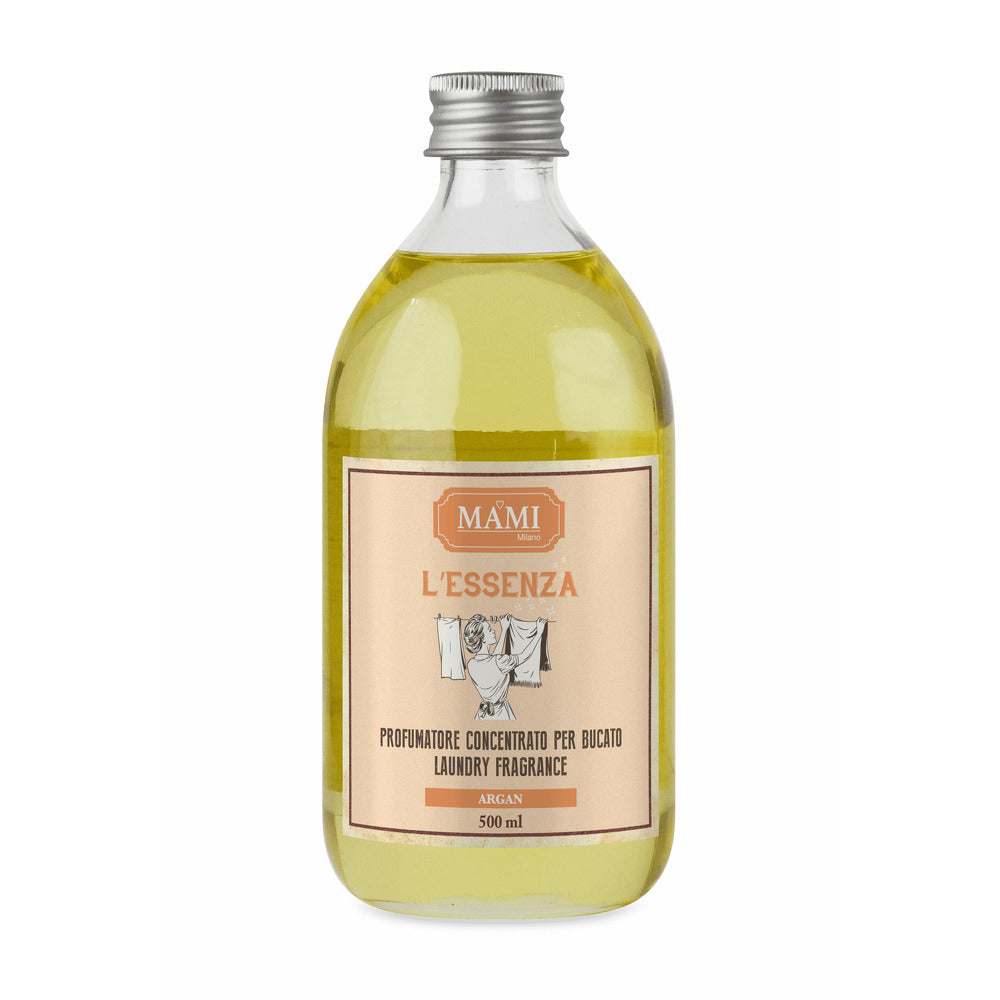 Profumatore per Bucato Essenza Mami Milano Ammorbidente Concentrato Liquido Formato: 500 ml, Fragranza: Argan