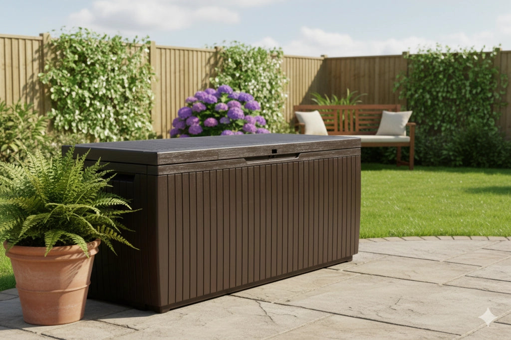 Baule Cassapanca da Esterno 123x57x54 cm in Resina Keter Springwood Marrone