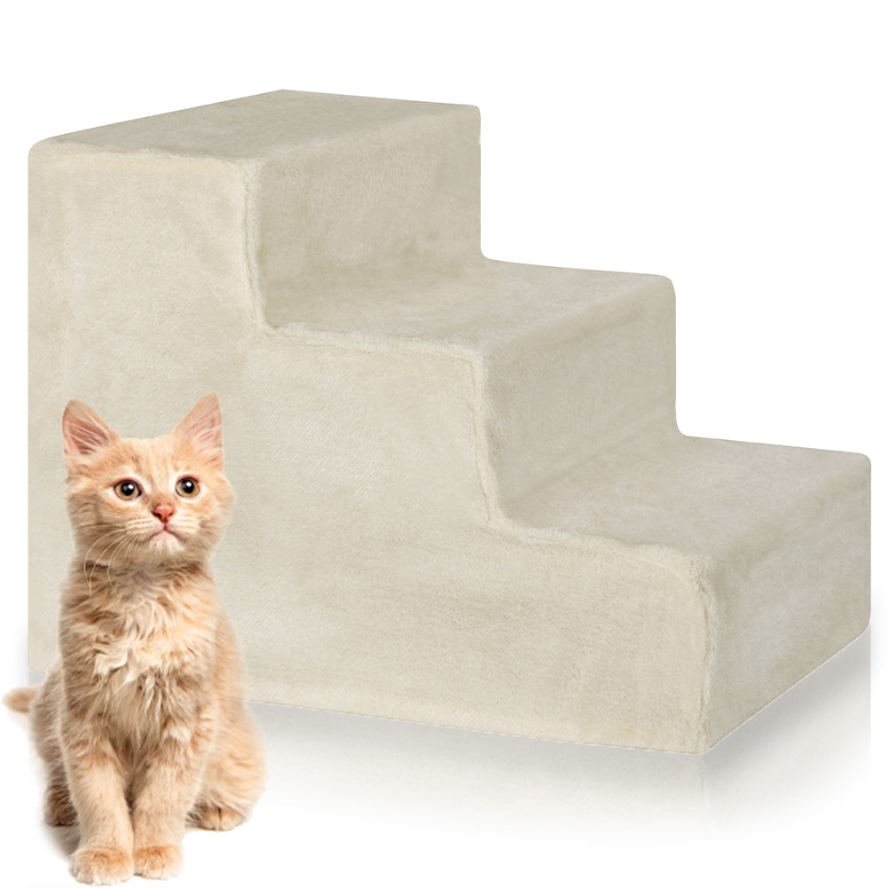 Scala per Animali Domestici Scalini per Gatti e Cani Rivestimento Peluche Beige
