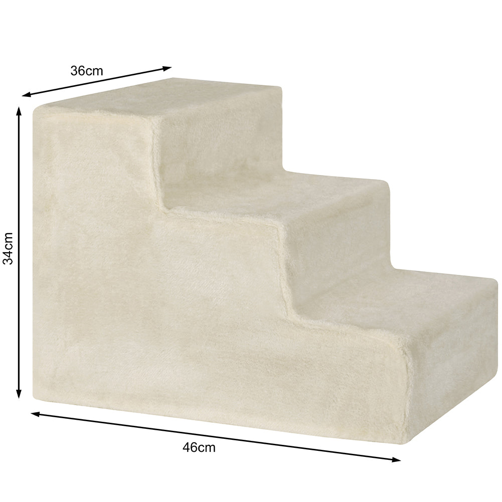 Scala per Animali Domestici Scalini per Gatti e Cani Rivestimento Peluche Beige