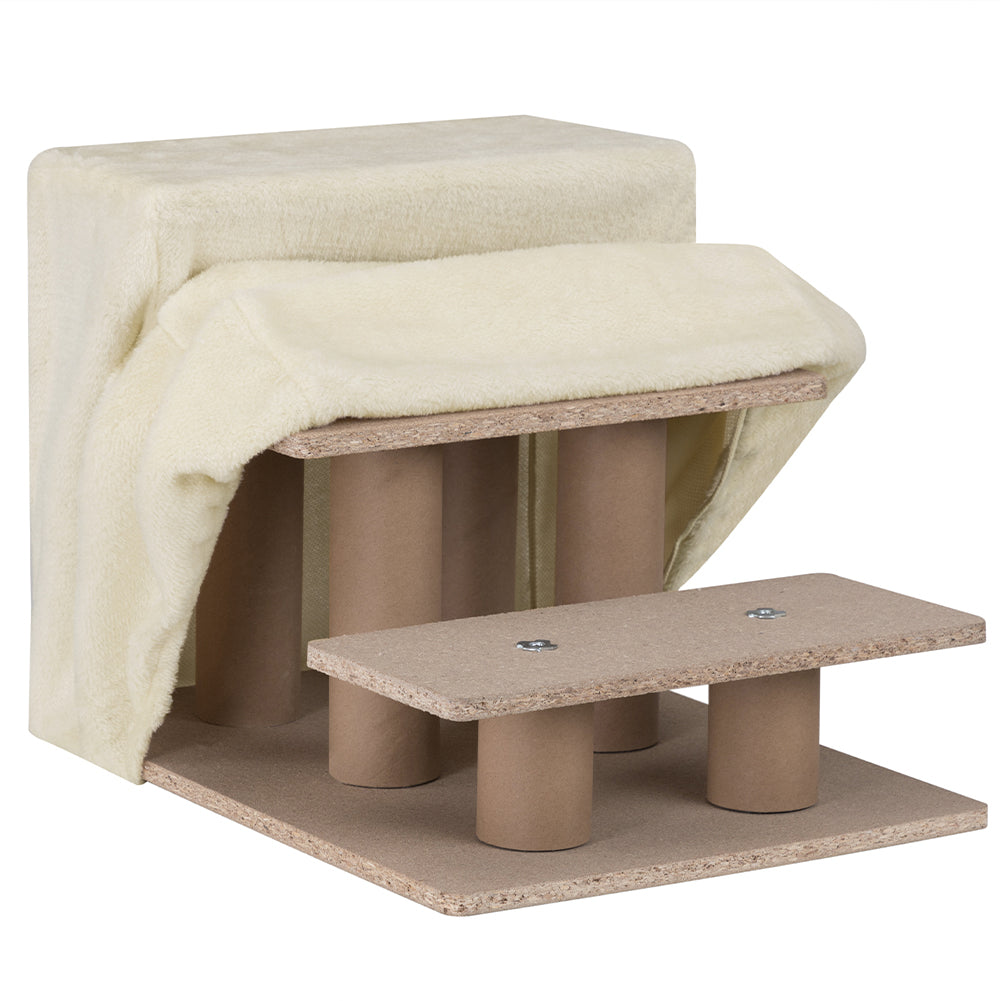 Scala per Animali Domestici Scalini per Gatti e Cani Rivestimento Peluche Beige