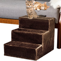 Scala per Animali Domestici Scalini Gatti e Cani Rivestimento Peluche Marrone