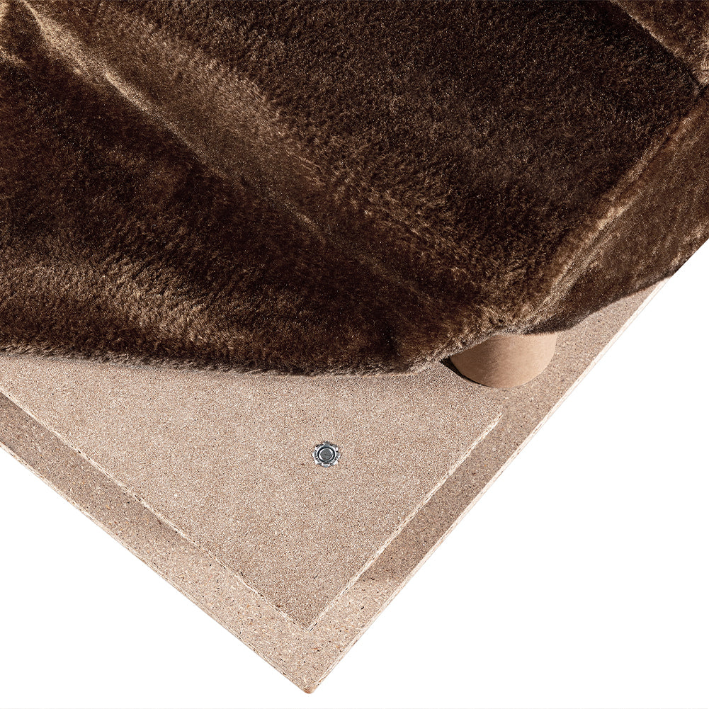 Scala per Animali Domestici Scalini Gatti e Cani Rivestimento Peluche Marrone