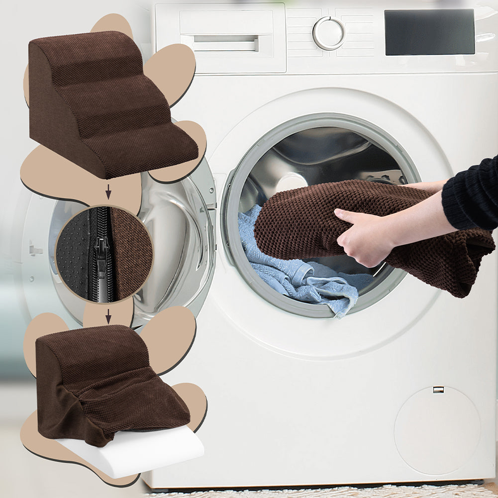 Scala per Animali Domestici Marrone 3 Scalini per Gatti e Cani Rullo RimuoviPeli