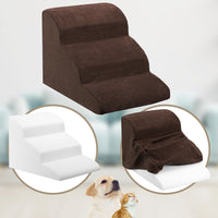 Scala per Animali Domestici Marrone 3 Scalini per Gatti e Cani Rullo RimuoviPeli