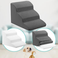Scala per Animali Domestici Grigio 3 Scalini per Gatti e Cani Rullo Rimuovi Peli