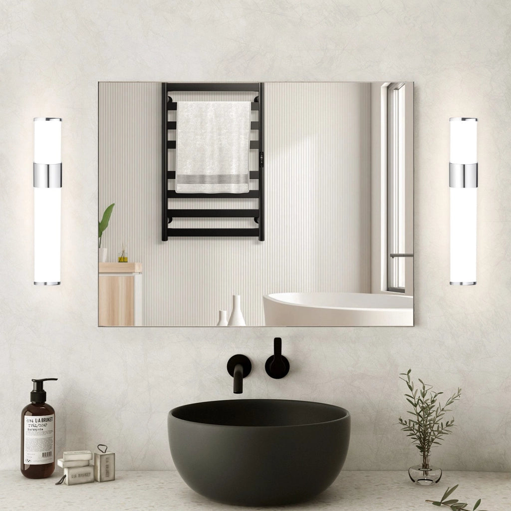 ZMH Lampada da specchio LED per Specchio 6W 35cm IP44 Cromata Moderna Luce Neutra 4000K per Cantina Cucina Armadio