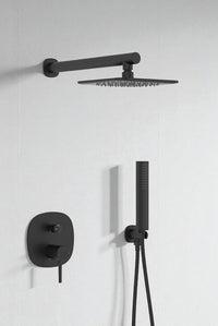 Set doccia – nero opaco, soffione, braccio doccia e miscelatore doccia
