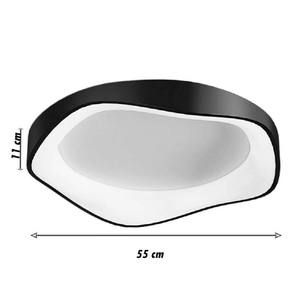 Trade Shop - Plafoniera Led A Onda Nero 38 Watt Ultra Moderna Tre Colorazioni Di Luce C53-n3c -