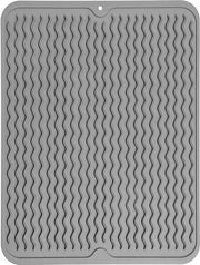 2 pezzi di afdruipmatta in silicone, afdruipmat antiscivolo ecosostenibile per cucina, facile da pulire, afdruipmat per piano di lavoro (due misure: 30*40cm e 40*50cm) - grigio smaltato-30*40cm