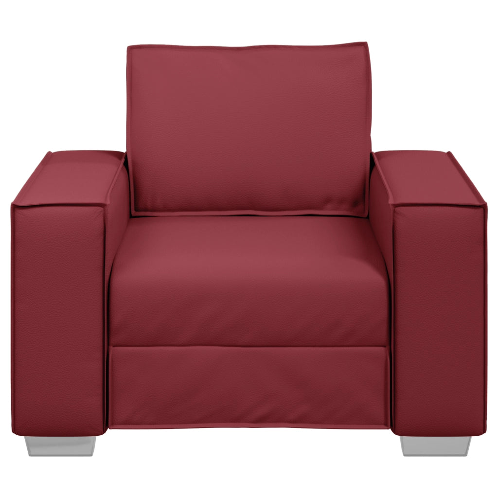Poltrona  Rosso Vino 59 cm in Pelle Finta