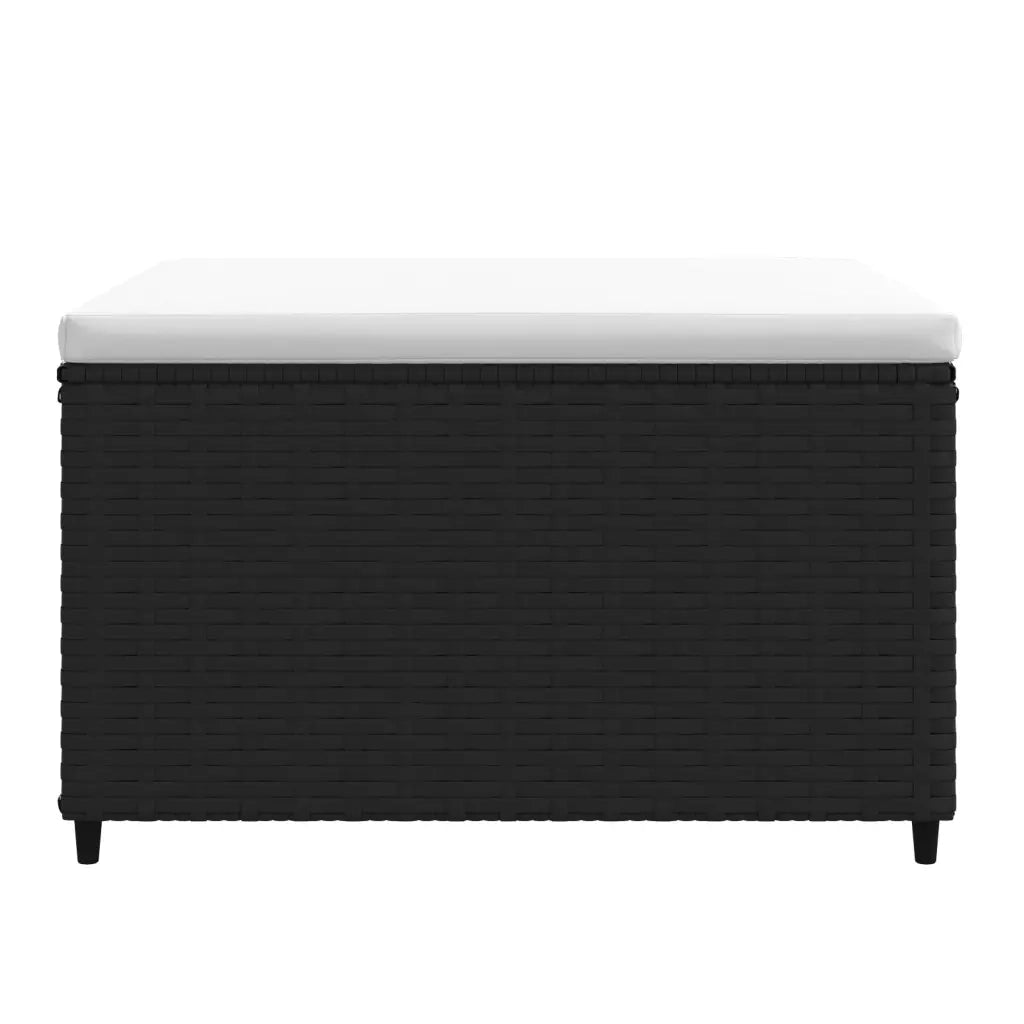 Poggiapiedi da Giardino con Cuscini in Polyrattan Nero CFW7021676