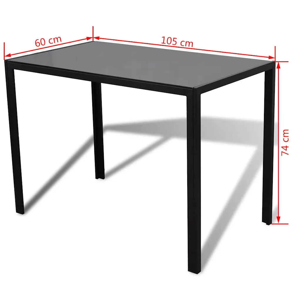 Set Tavolo da Pranzo 5 pz Nero e Bianco 242989