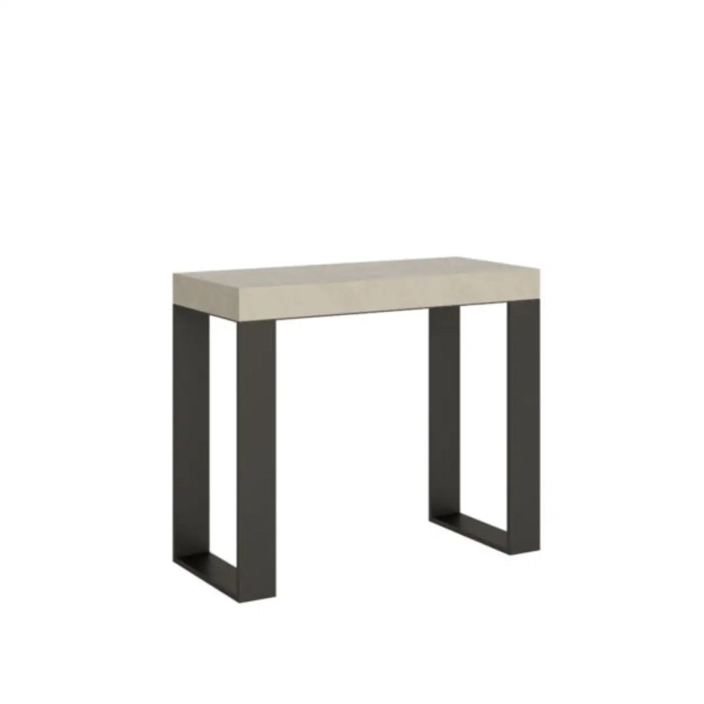 Consolle allungabile 90x40/196 cm Tecno Small Premium cashmere gambe antracite