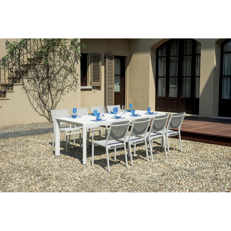 Tavolo Naxos 160/240X90 Alluminio Bianco - Gambe Scorrevoli Moia