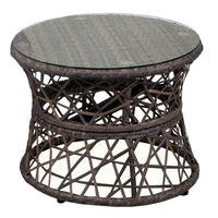 Poltrona da Giardino con Cuscino e Tavolino in Alluminio e Polyrattan  Baltimora Grigio