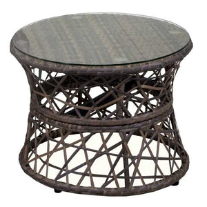 Poltrona da Giardino con Cuscino e Tavolino in Alluminio e Polyrattan  Baltimora Grigio