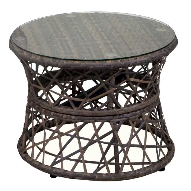 Poltrona da Giardino con Cuscino e Tavolino in Alluminio e Polyrattan  Baltimora Grigio