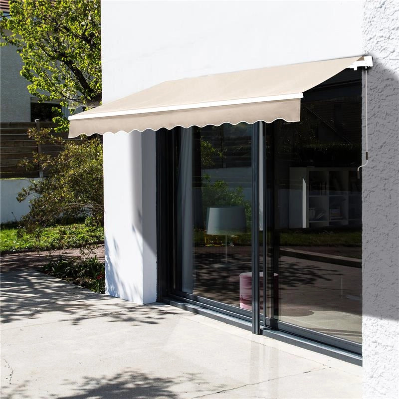 TENDA DA SOLE A MANOVELLA CON COPERTURA IMPERMEABILE 300 X 250 CM COLORE BEIGE