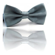 Trade Shop - Papillon Seta Grigio Perla Cravattino Farfallino Cravatta Frack Uomo Donna -
