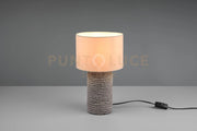 MALA LAMPADA DA TAVOLO CERAMICA MARRONE PARALUME BEIGE H.38CM 1 LUCE ATTACCO E27