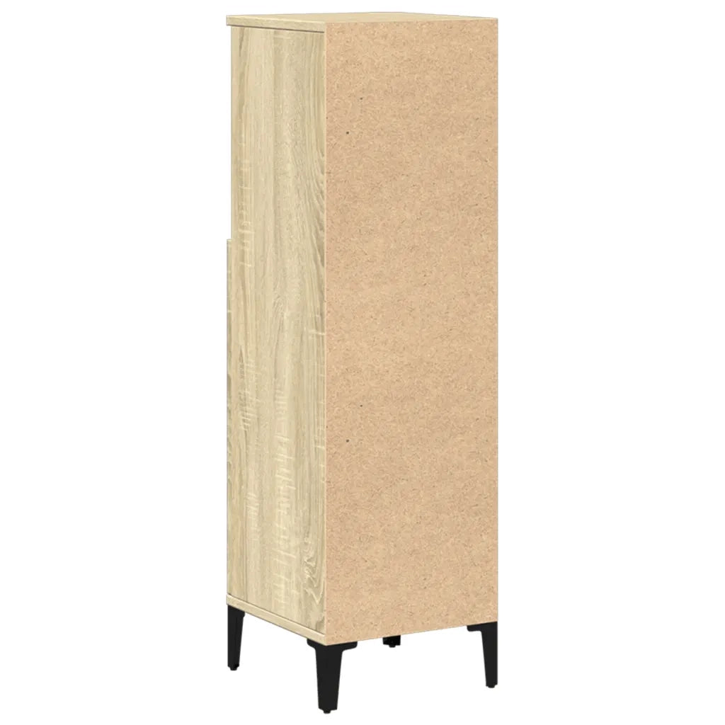 Armadietto da Bagno Rovere Sonoma 30x30x100cm Legno Multistrato 847389