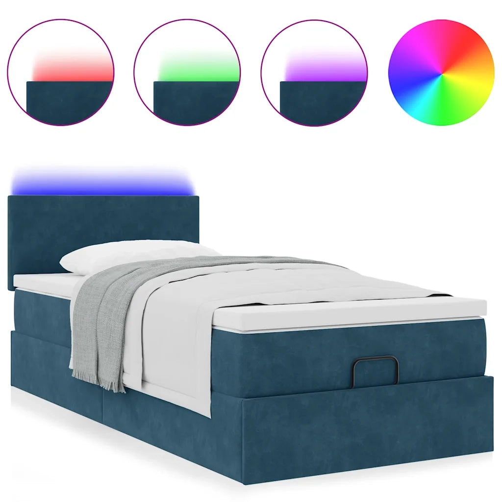 Struttura Letto Pouf con Materasso 90x190 cm in Velluto 3312522