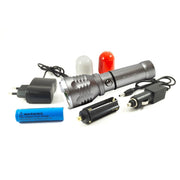 Trade Shop - Torcia Lampada Led 3w Ricaricabile Zoom Flash Luce Strobo 2 Diffusori Bl-901 -