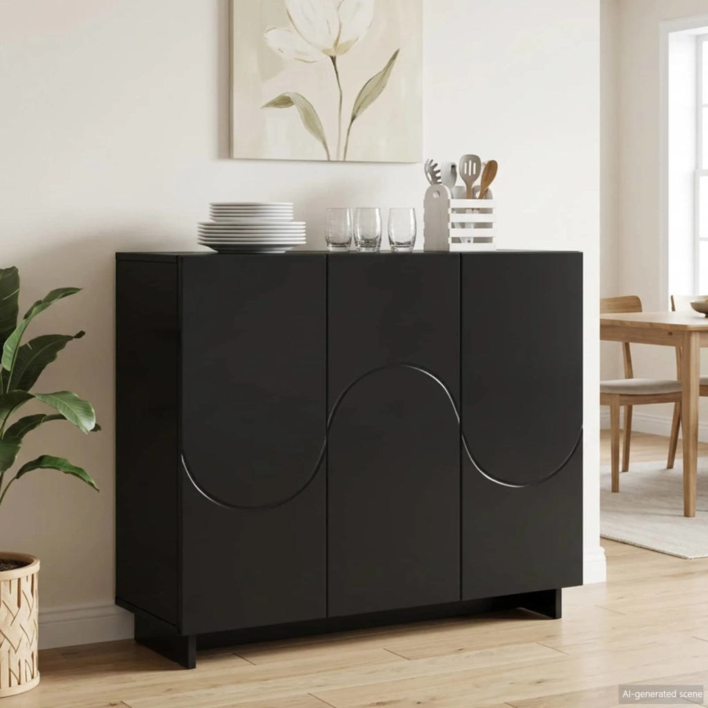 Credenza Nero 85,5 x 31 x 75 cm Legno ingegnerizzato 8011541