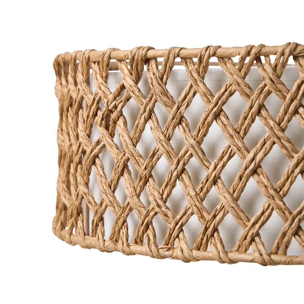 Lampada a sospensione Corda di carta naturale Plafoniera con paralume intrecciato Sala da pranzo Soggiorno Stile Boho