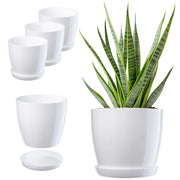 Vaso da fiori KADAX, fioriera, coperchio, 28 cm, supporto per fiori, plastica bianca, 3 pezzi.