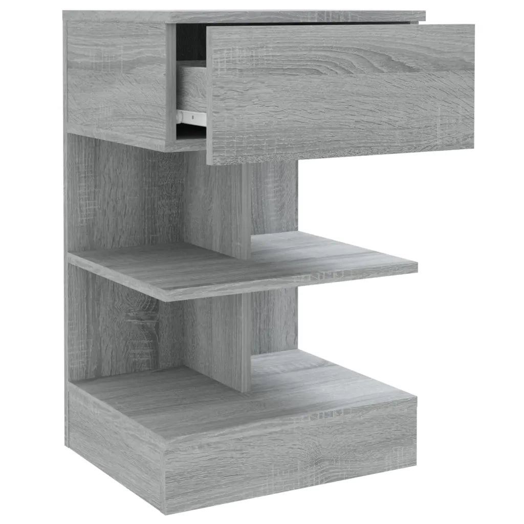 Comodino Grigio Sonoma 40x35x65 cm in Legno Multistrato 816043