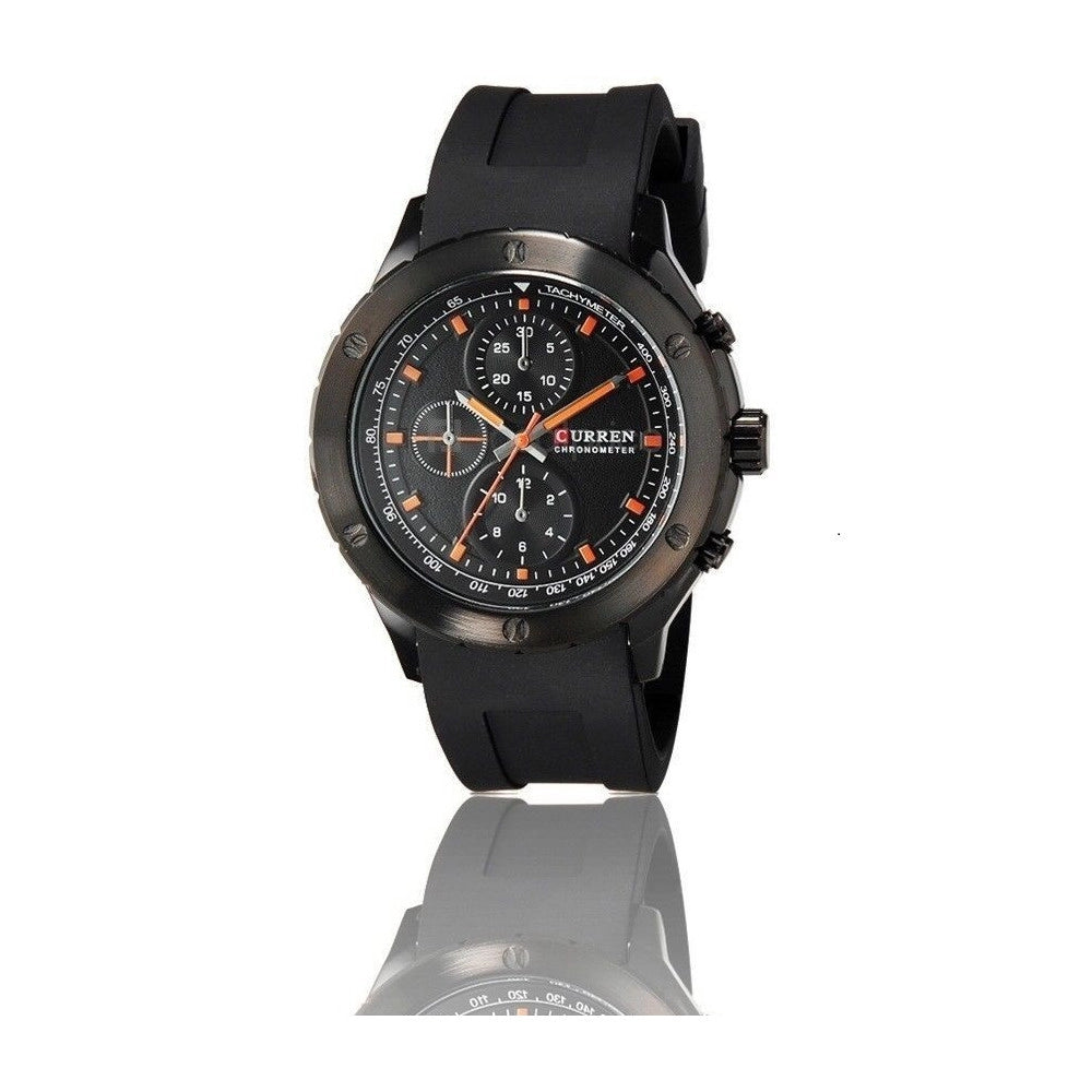 Trade Shop - Orologio Polso Curren 8165 Uomo Sport Analogico Quarzo Nero Quad Nero -