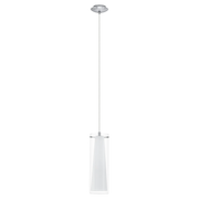 Lampadario A Sospensione Cromo Pinto 1Lx60W Vetro Trasparente - Eglo Italiana