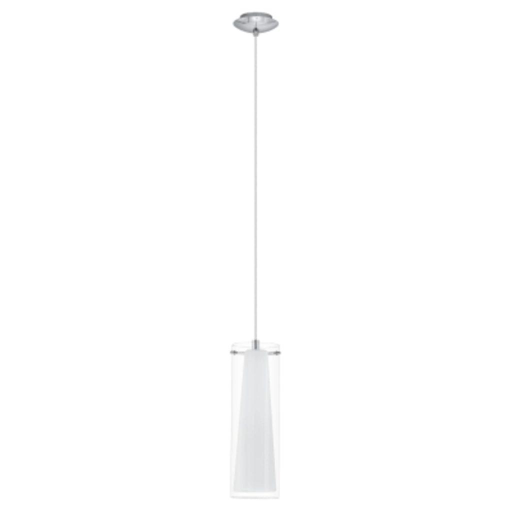Lampadario A Sospensione Cromo Pinto 1Lx60W Vetro Trasparente - Eglo Italiana