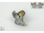 Decorazione Casa Angelo Seduto con Corona di Stelle 19 cm