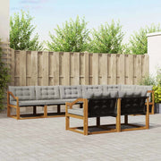 Set di divani da esterno 8 pcs Grigio Naturale e Chiaro