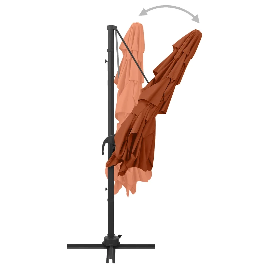 Ombrellone a 4 Livelli Palo in Alluminio 250x250 cm Terracotta 313825