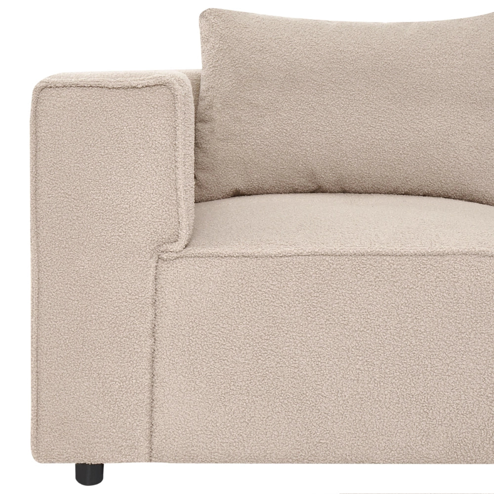 Divano modulare a 2 posti Divano componibile in bouclé beige in due sezioni Stile moderno e minimalista