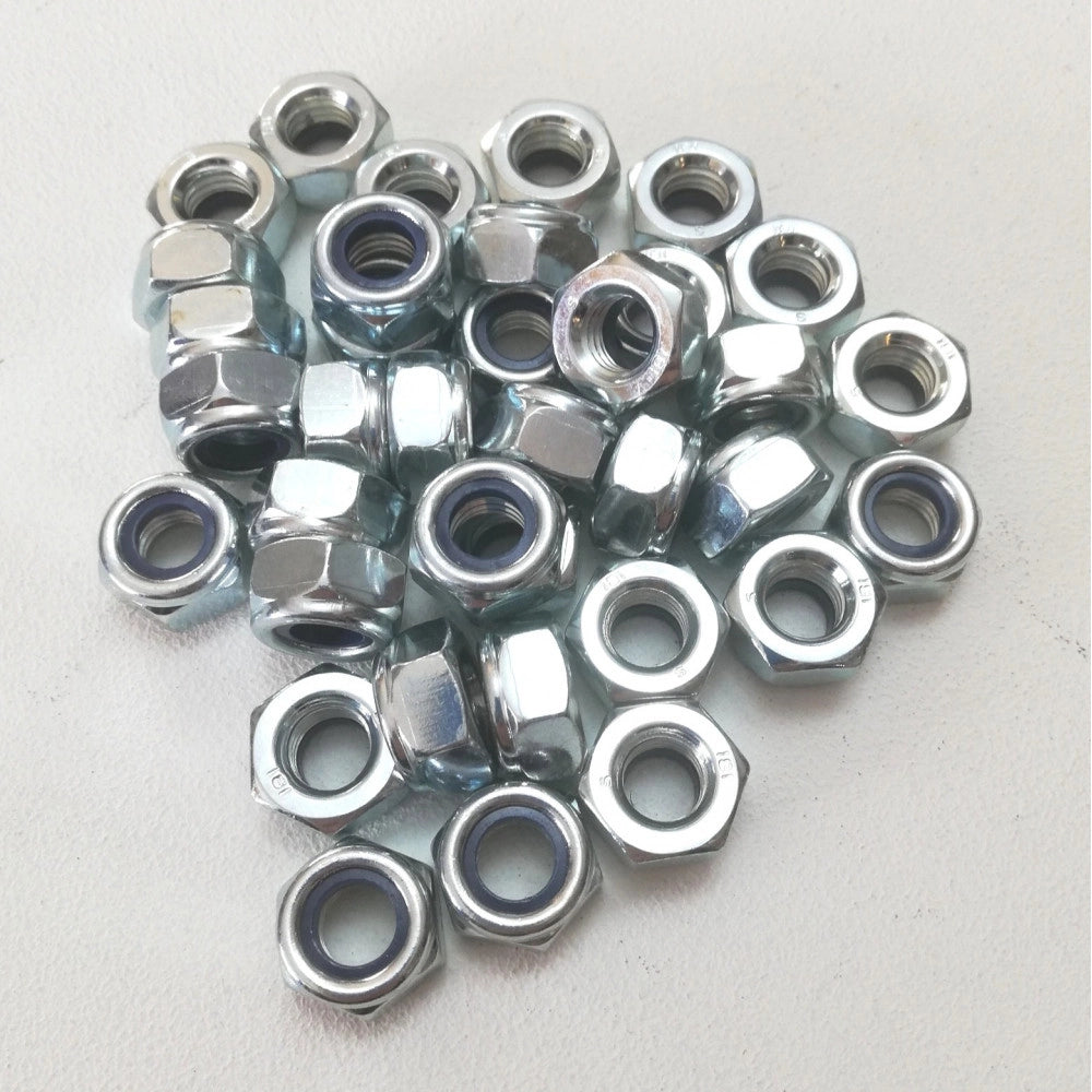 M 6 chiave 10 - 500pz dado esagonale autobloccante zincato passo grosso