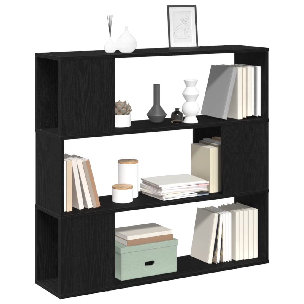 Libreria  Nera in Rovere 100x24x94 cm in Legno Ingegnerizzato